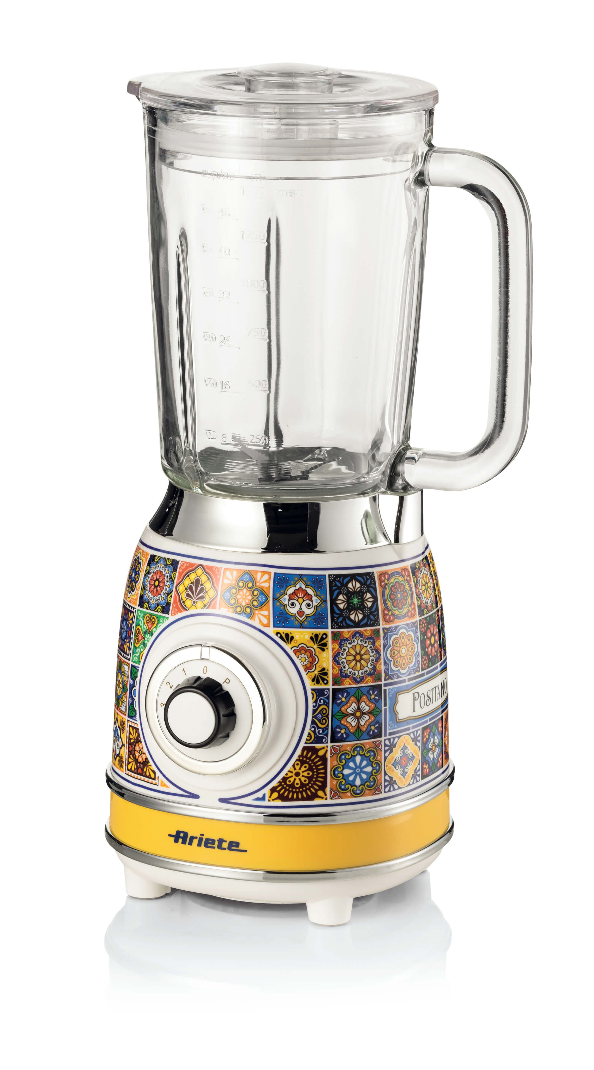 Ariete 583 Frullatore Positano con tazza in vetro da 1,5 Litri, 4 Lame in Acciaio Inox, 4 Velocità + Pulse,1000 Watt