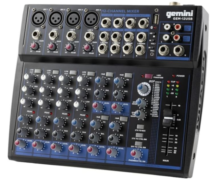 Gemini Sound Mixer analogico 12 canali - GEM12USB