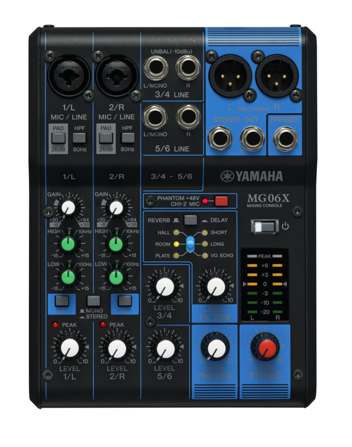 Yamaha MG06X mixer audio 6 canali Black