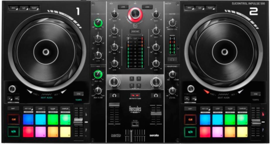 Hercules Inpulse 500 Mixer con controllo DVS (Digital Vinyl System) Black