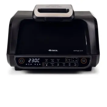 Ariete 4635 Air Fryer Grill, Friggitrice ad aria e Griglia, Bistecchiera,1700W, Capacità 8L, Friggi e Griglia, 8 funzioni di cottura, Timer, Black 4