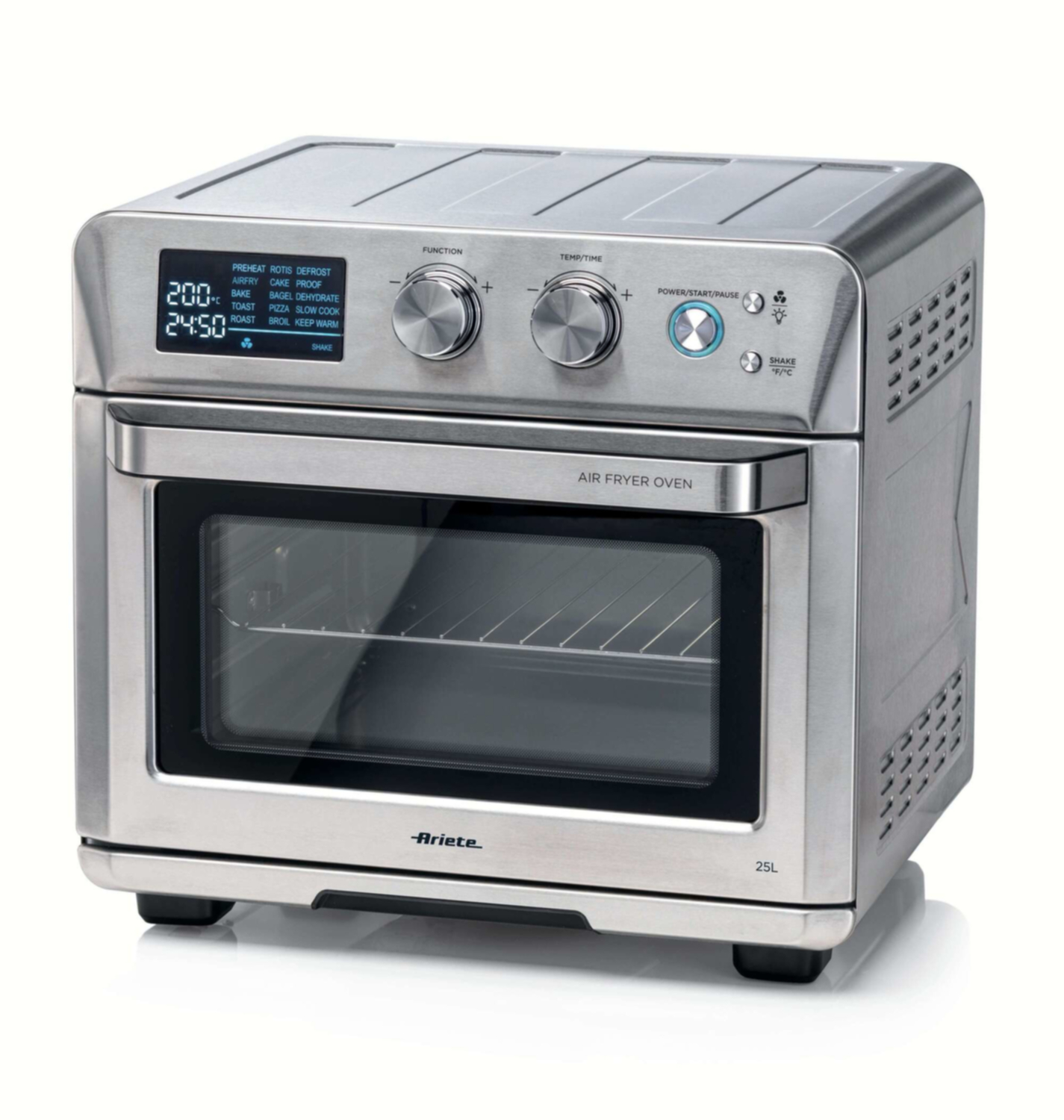Ariete 4629 Airy Fryer 25L, Friggitrice ad aria e Forno, 1700 W, Capacità 25L, 15 funzioni di cottura, Multifunzione, Temperatura fino a 230°, Silver- mod. 4629/11
