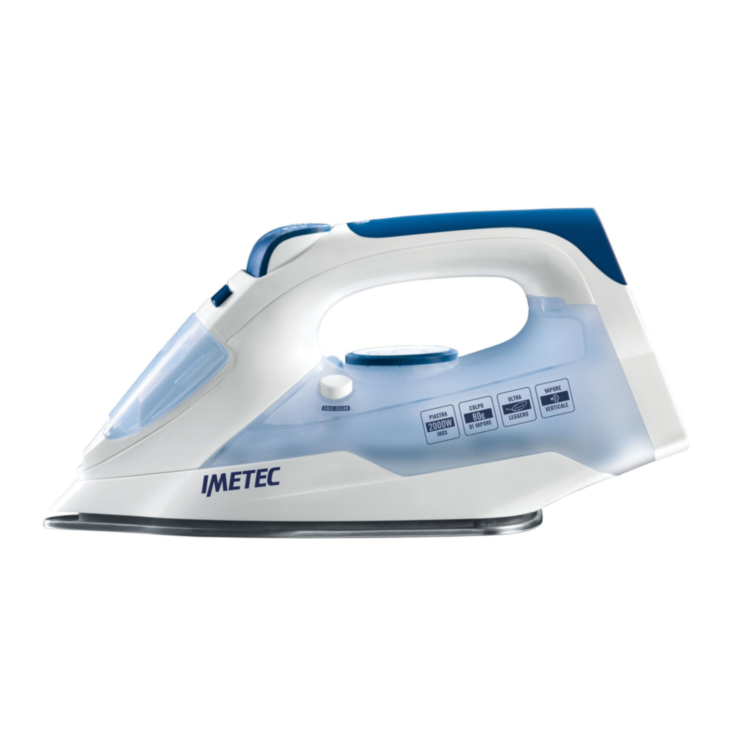 Imetec TITANOX K109 Ferro da stiro a secco e a vapore Acciaio inossidabile 2000 W Blue, White